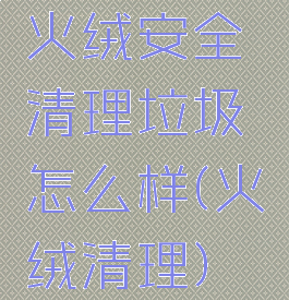 火绒安全清理垃圾怎么样(火绒清理)