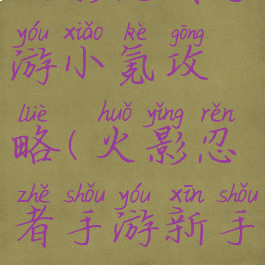 火影忍者手游小氪攻略(火影忍者手游新手氪金攻略)