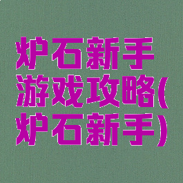 炉石新手游戏攻略(炉石新手)