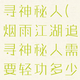 烟雨江湖追寻神秘人(烟雨江湖追寻神秘人需要轻功多少)
