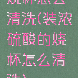 烧杯怎么清洗(装浓硫酸的烧杯怎么清洗)