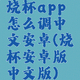 烧杯app怎么调中文安卓(烧杯安卓版中文版)