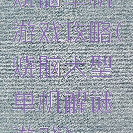 烧脑单机游戏攻略(烧脑大型单机解谜游戏)
