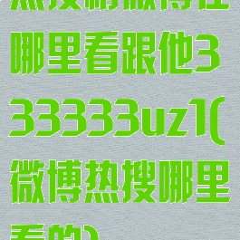 热搜榜微博在哪里看跟他333333uz1(微博热搜哪里看的)