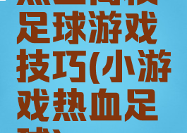 热血高校足球游戏技巧(小游戏热血足球)