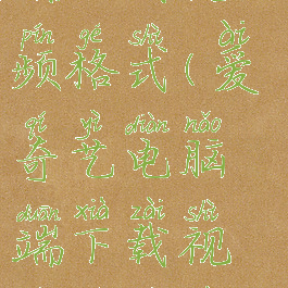 爱奇艺电脑端下载视频格式(爱奇艺电脑端下载视频格式不对)