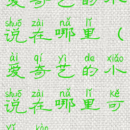 爱奇艺的小说在哪里(爱奇艺的小说在哪里可以看)