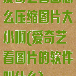 爱奇艺看图怎么压缩图片大小啊(爱奇艺看图片的软件叫什么)