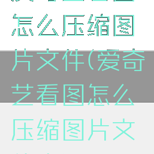 爱奇艺看图怎么压缩图片文件(爱奇艺看图怎么压缩图片文件夹)