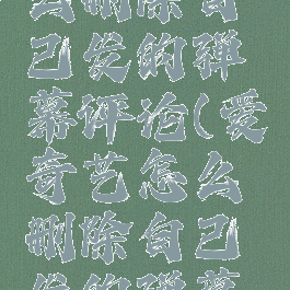 爱奇艺怎么删除自己发的弹幕评论(爱奇艺怎么删除自己发的弹幕评论内容)