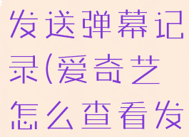 爱奇艺查看发送弹幕记录(爱奇艺怎么查看发的弹幕)