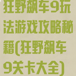 狂野飙车9玩法游戏攻略秘籍(狂野飙车9关卡大全)