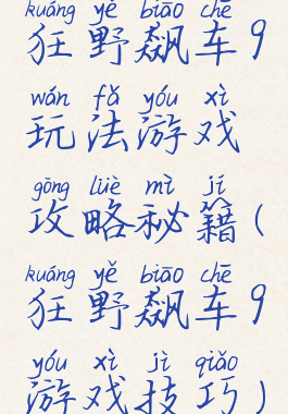 狂野飙车9玩法游戏攻略秘籍(狂野飙车9游戏技巧)