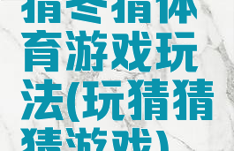 猜冬猜体育游戏玩法(玩猜猜猜游戏)