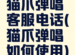 猫爪弹唱客服电话(猫爪弹唱如何使用)