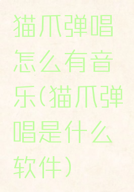 猫爪弹唱怎么有音乐(猫爪弹唱是什么软件)