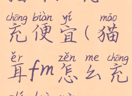 猫耳fm怎么充便宜(猫耳fm怎么充值划算)