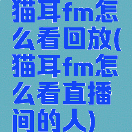 猫耳fm怎么看回放(猫耳fm怎么看直播间的人)
