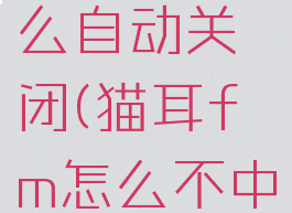 猫耳fm怎么自动关闭(猫耳fm怎么不中断播放)