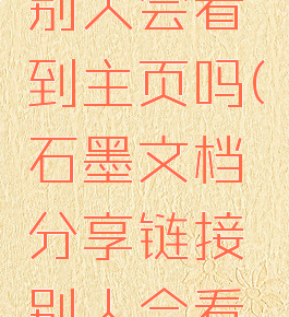 石墨文档分享链接别人会看到主页吗(石墨文档分享链接别人会看到主页吗怎么弄)