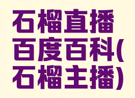 石榴直播百度百科(石榴主播)