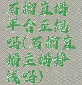 石榴直播平台正规吗(石榴直播主播挣钱吗)