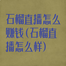 石榴直播怎么赚钱(石榴直播怎么样)