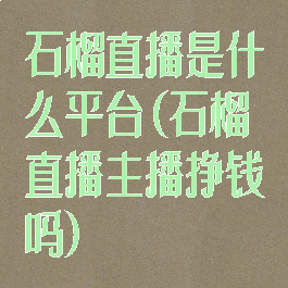 石榴直播是什么平台(石榴直播主播挣钱吗)