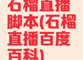 石榴直播脚本(石榴直播百度百科)