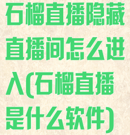 石榴直播隐藏直播间怎么进入(石榴直播是什么软件)