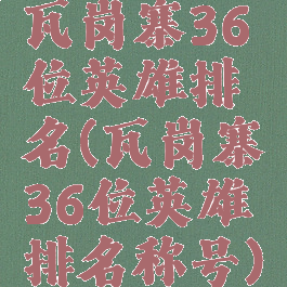 瓦岗寨36位英雄排名(瓦岗寨36位英雄排名称号)