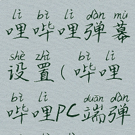 电脑版哔哩哔哩弹幕设置(哔哩哔哩pc端弹幕设置)