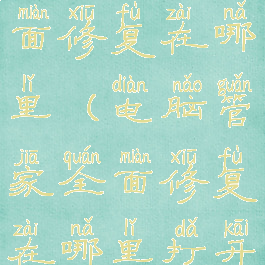 电脑管家全面修复在哪里(电脑管家全面修复在哪里打开)