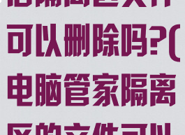 电脑管家杀毒后隔离区文件可以删除吗?(电脑管家隔离区的文件可以删除吗)