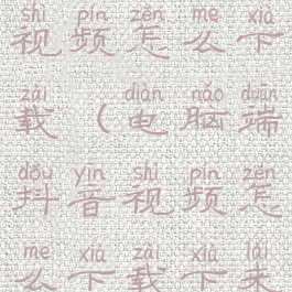 电脑端抖音视频怎么下载(电脑端抖音视频怎么下载下来)