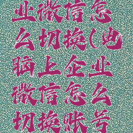 电脑上企业微信怎么切换(电脑上企业微信怎么切换账号登陆)