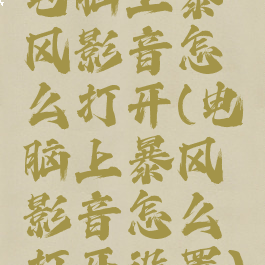 电脑上暴风影音怎么打开(电脑上暴风影音怎么打开设置)