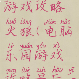 电脑乐园游戏攻略火狼(电脑乐园游戏攻略最后一期)