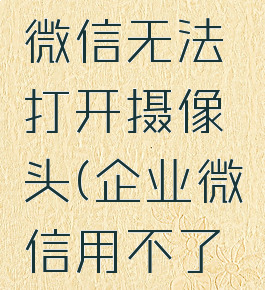 电脑企业微信无法打开摄像头(企业微信用不了摄像头)