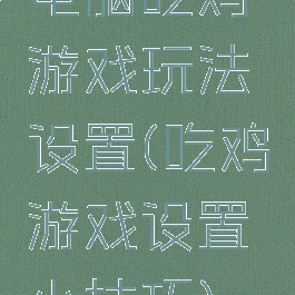 电脑吃鸡游戏玩法设置(吃鸡游戏设置小技巧)