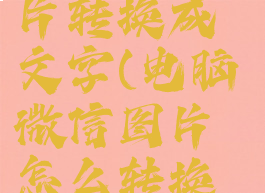 电脑微信怎么把图片转换成文字(电脑微信图片怎么转换成pdf格式)