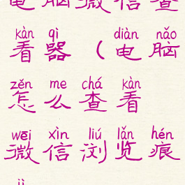 电脑微信查看器(电脑怎么查看微信浏览痕迹)