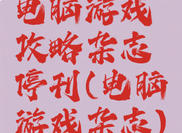 电脑游戏攻略杂志停刊(电脑游戏杂志)