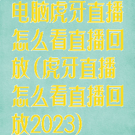 电脑虎牙直播怎么看直播回放(虎牙直播怎么看直播回放2023)