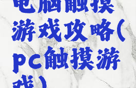 电脑触摸游戏攻略(pc触摸游戏)