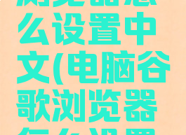 电脑谷歌浏览器怎么设置中文(电脑谷歌浏览器怎么设置中文版本)