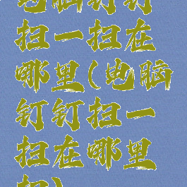 电脑钉钉扫一扫在哪里(电脑钉钉扫一扫在哪里扫)