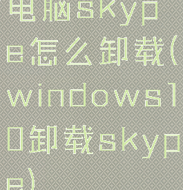 电脑skype怎么卸载(windows10卸载skype)