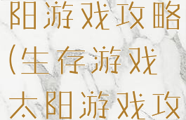 生存游戏太阳游戏攻略(生存游戏太阳游戏攻略大全)