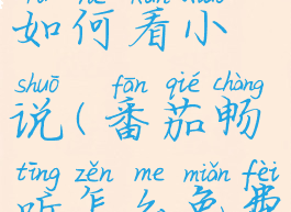 番茄畅听如何看小说(番茄畅听怎么免费听书)